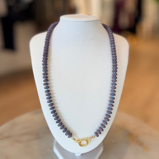 Collar de colores de piedra (largo)