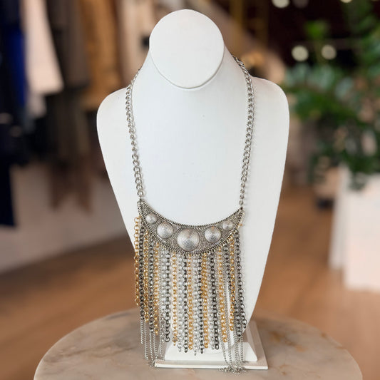 Boho Luxe Fringe Statement Necklace