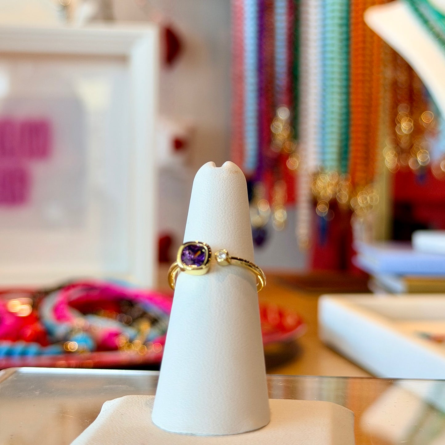 Radiant Stone Open Ring