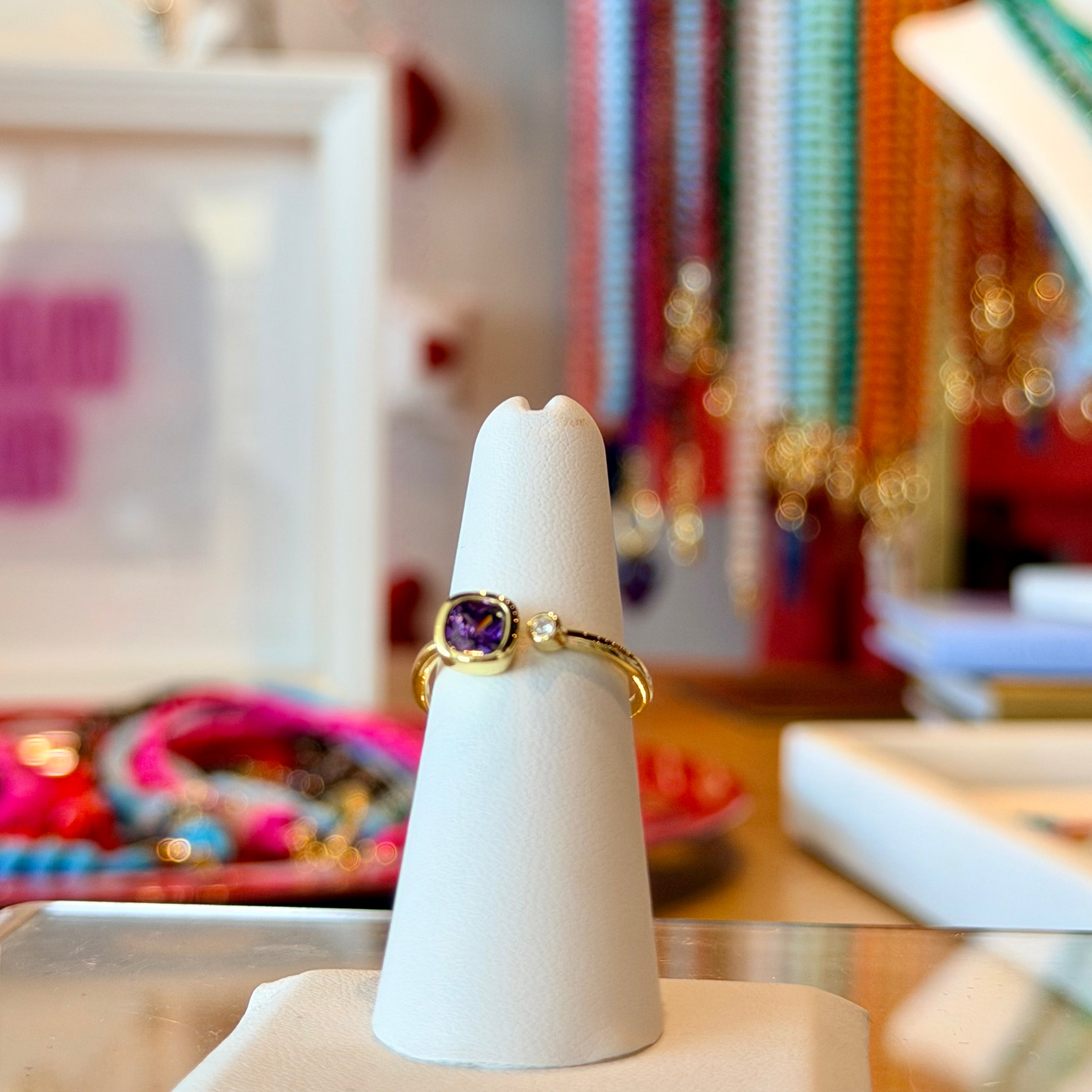 Radiant Stone Open Ring