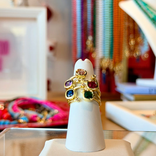 Radiant Stone Open Ring