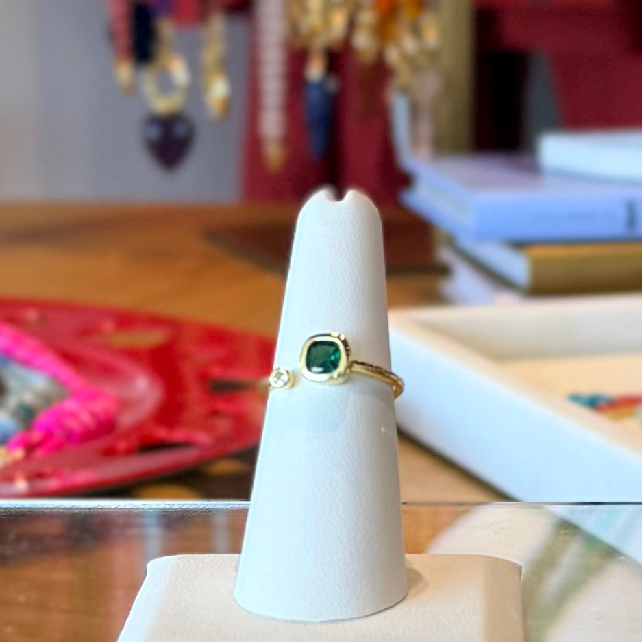 Radiant Stone Open Ring