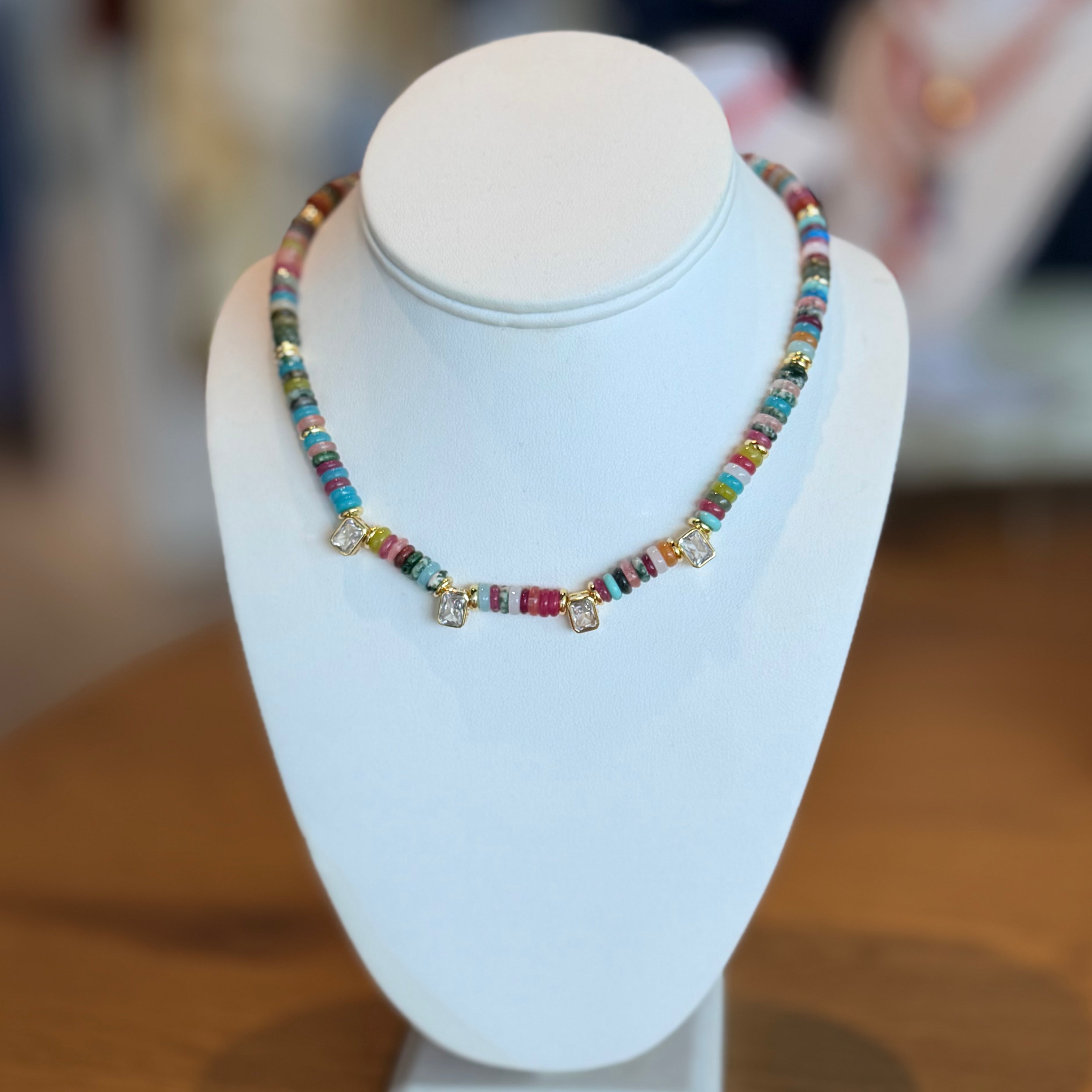 The Celestia Heishi Charm Necklace