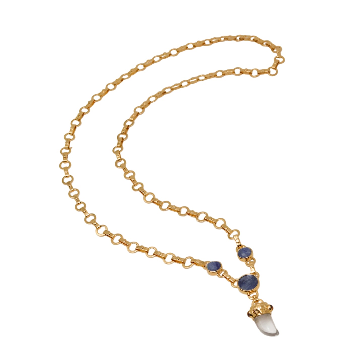Majestic Curve Long Necklace Circle Sodalite