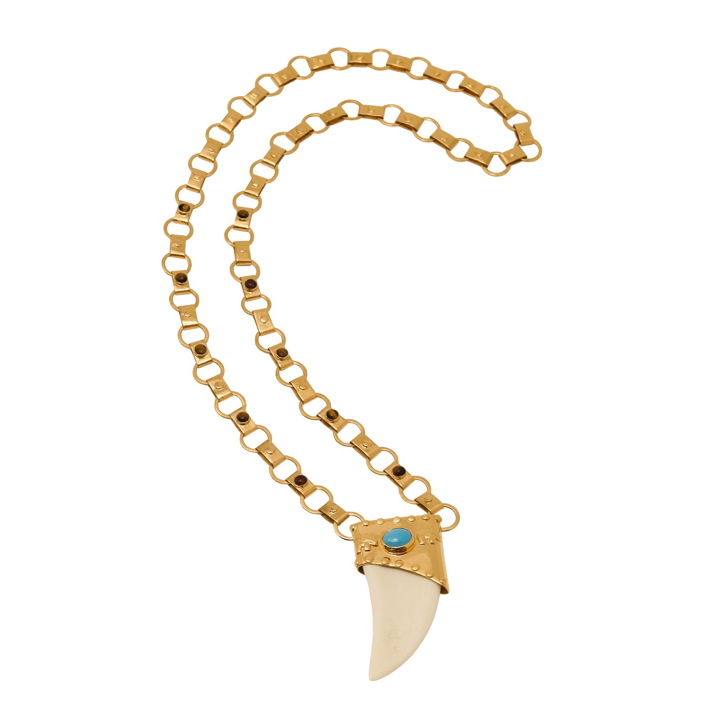 Majestic Curve Necklace Turqouise & Tiger's eye