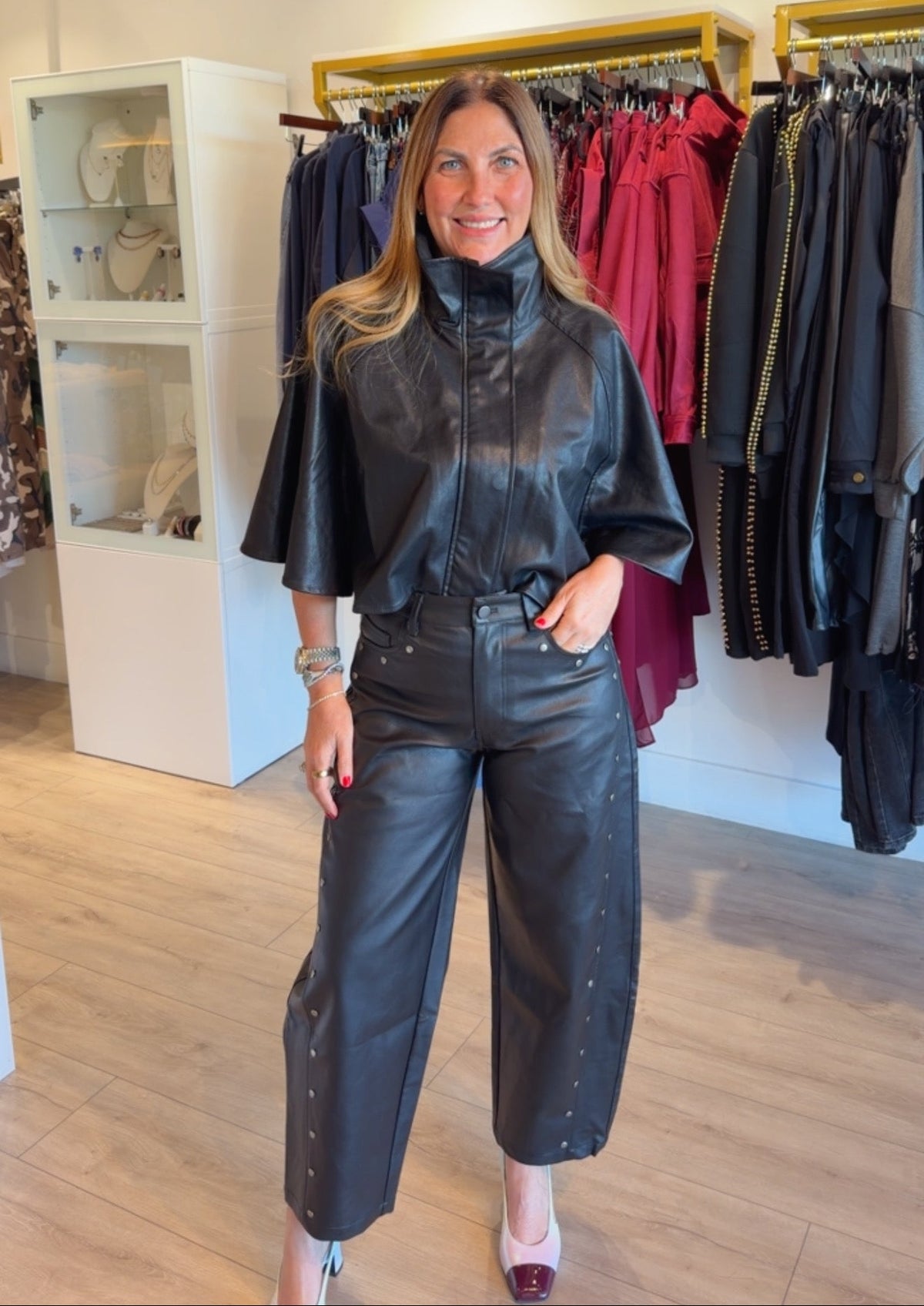 Midnight Leather Cape Jacket | PS Showroom