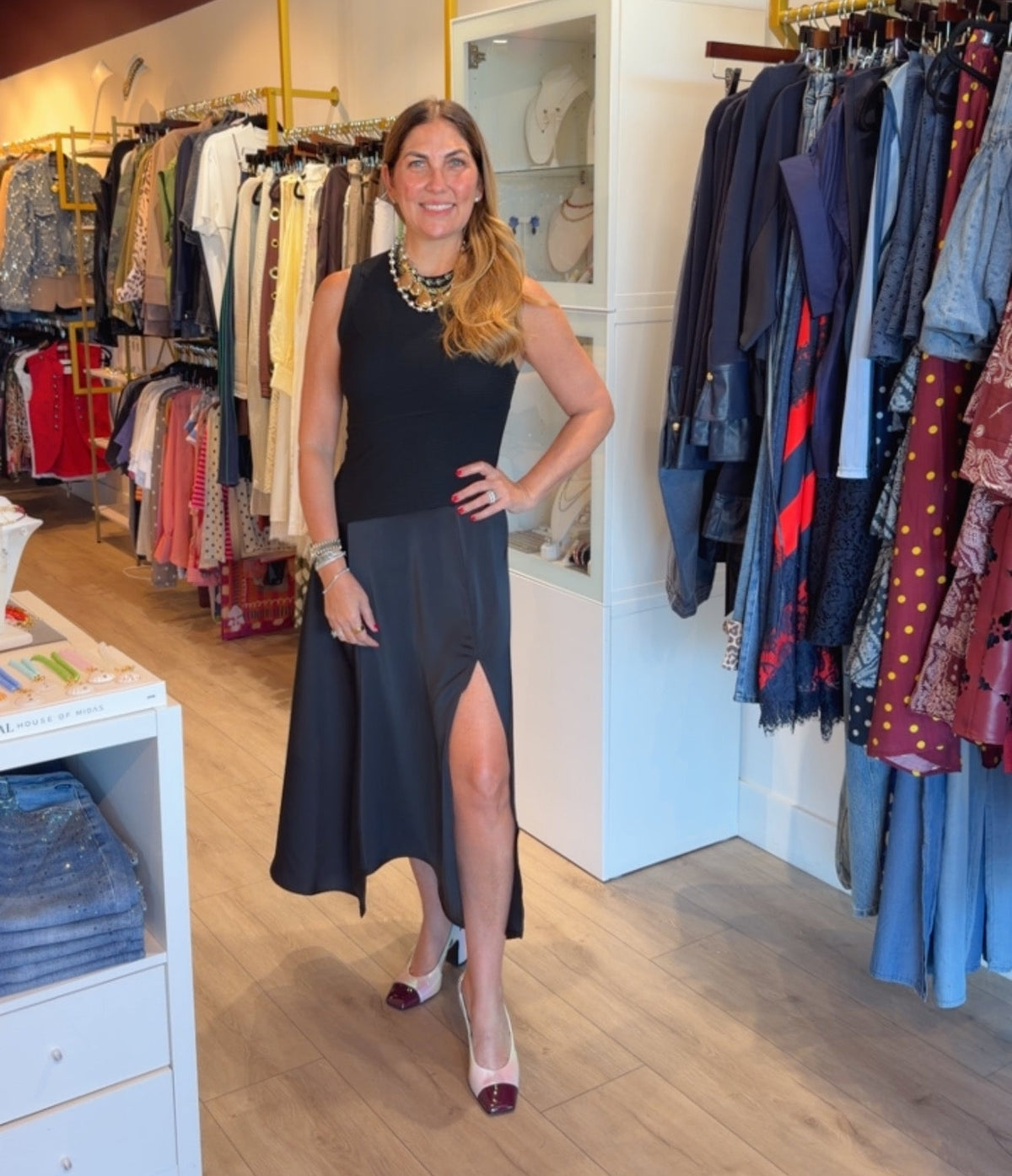 Midnight Silk Slit Dress | Ps Showroom