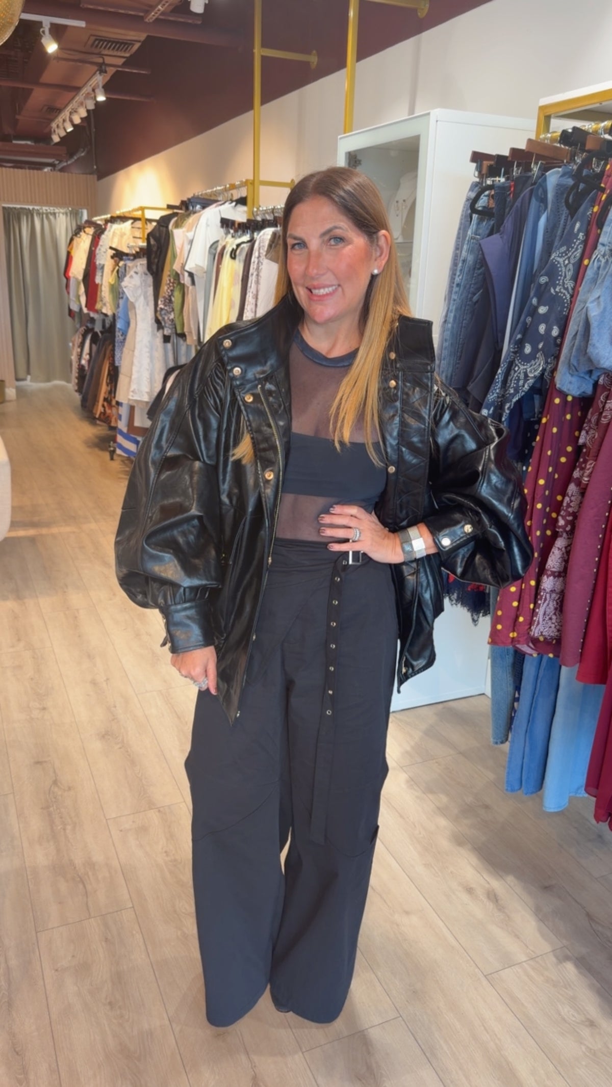 Statement Voluminous Faux Leather Jacket | PS Showroom