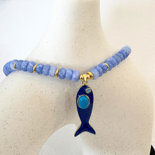 Collar de peces piedras naturales