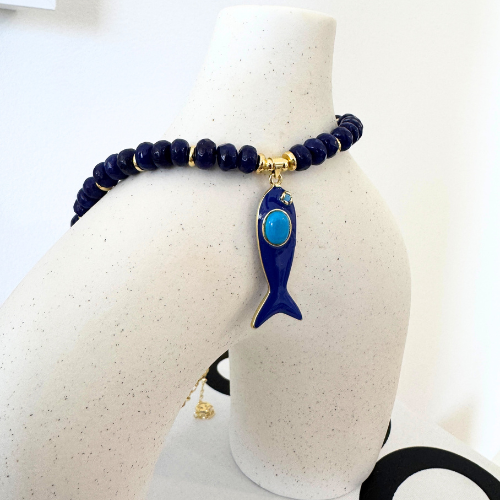 Collar de peces piedras naturales