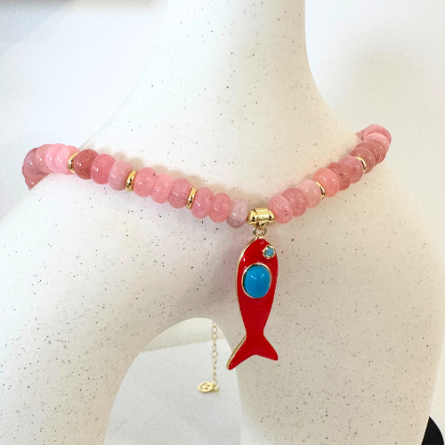 Collar de peces piedras naturales