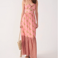 Pink Oásis Cut-Out Tiered Maxi Dress 