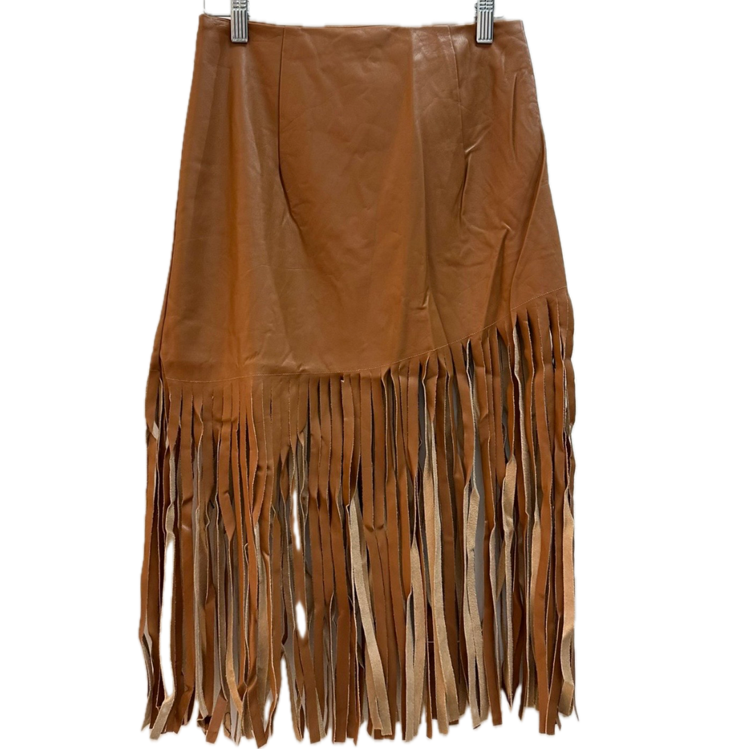 Leatherette skirt with fringes