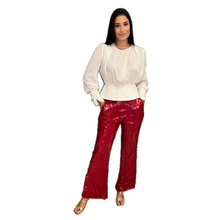 Pantalón de lentejuelas rojo