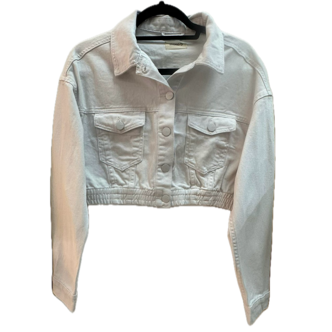 Chaqueta de jean blanca ruchada corta