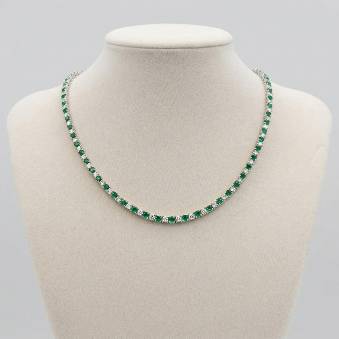 Tenis Intercalado Emerald 4mm