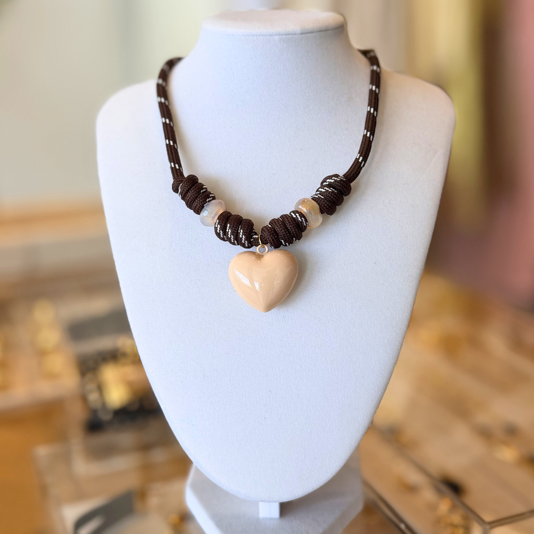 Heart Statement cord Necklace