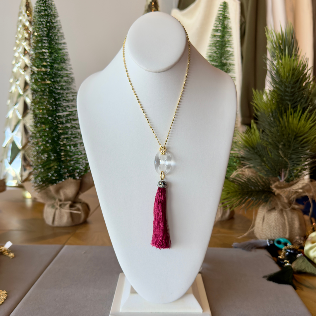 Collar dije dorado infinito con borla