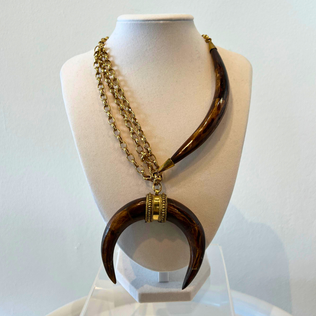 Savanna Luxe Horn Pendant Necklace