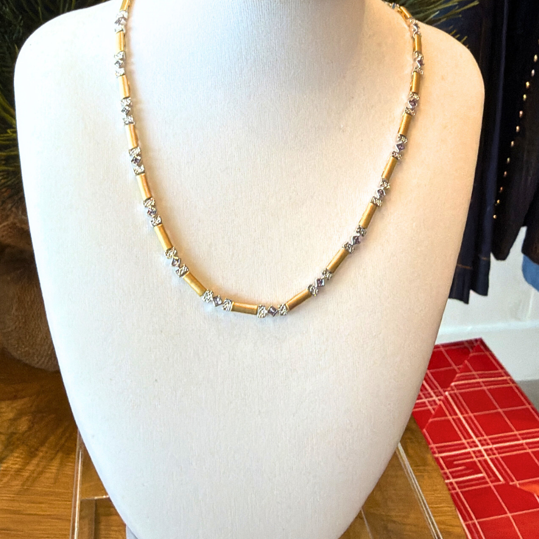 Collares dorados con piedras Semi Preciosas