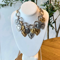 Mixed Metal Sacred Heart Chunky Chain Necklace
