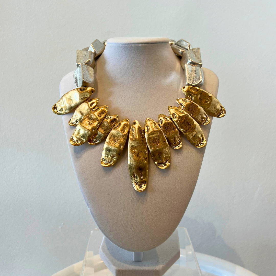 Golden Edge Statement Necklace