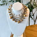Mixed Metallic Multi-Strand Orb Statement Necklace