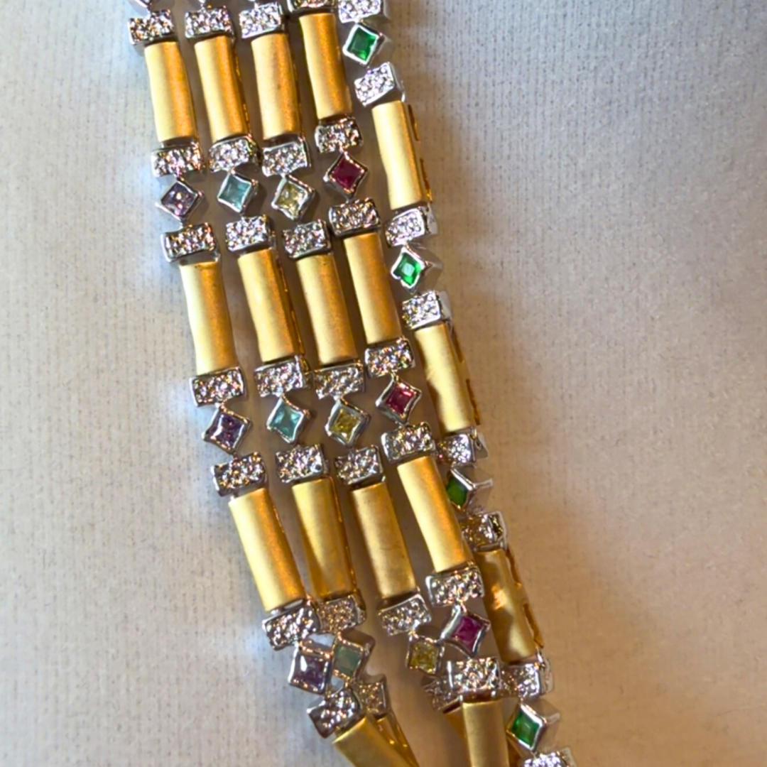 Collares dorados con piedras Semi Preciosas