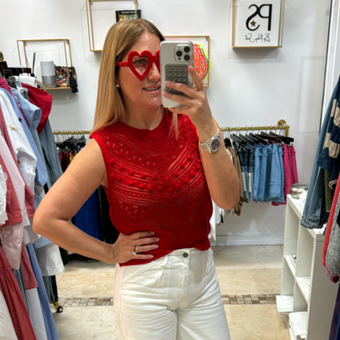 Top de crochet sin mangas