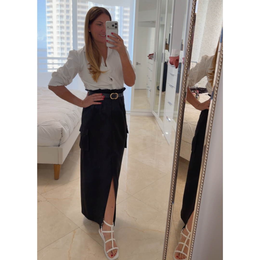 Falda larga con bolsillos