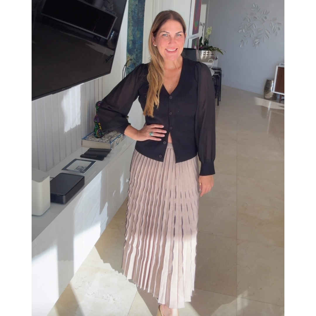 Falda Beige con negro cortada a láser