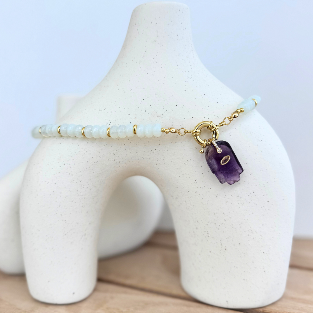 Charm Mano de Hamsa piedras naturales