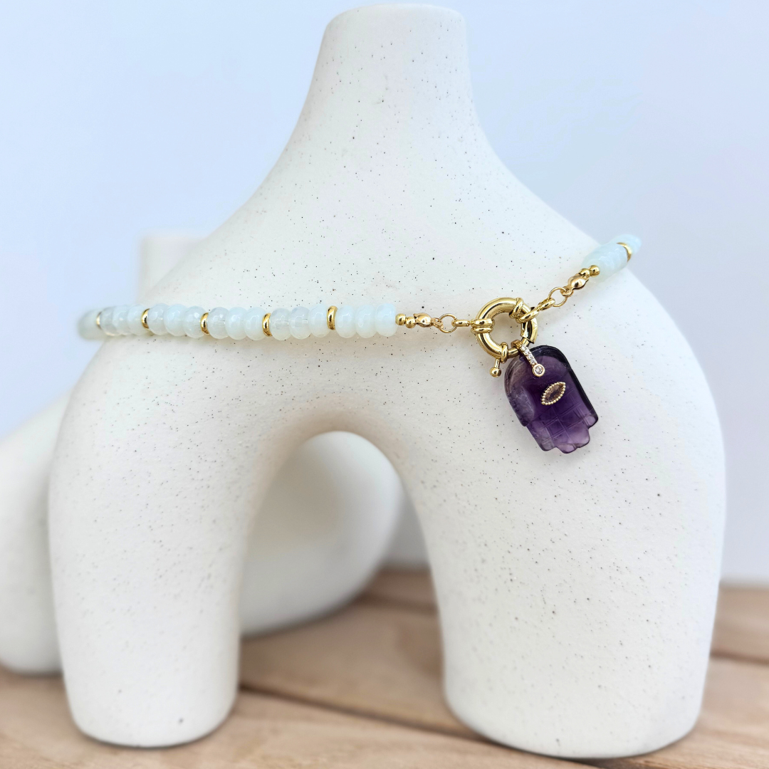 Charm Mano de Hamsa piedras naturales