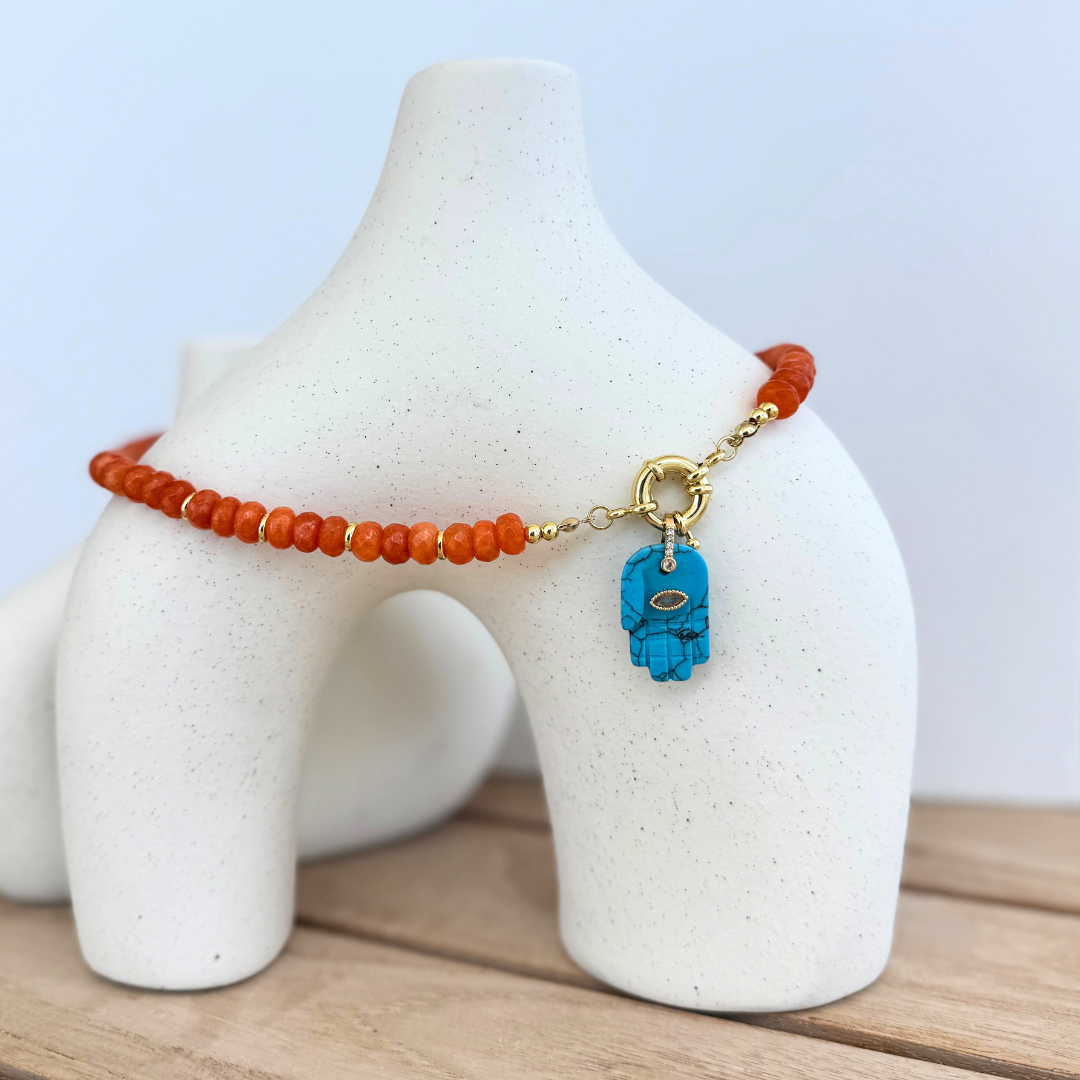Charm Mano de Hamsa piedras naturales