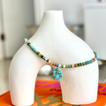 Collar piedras naturales multicolor mano Hamsa