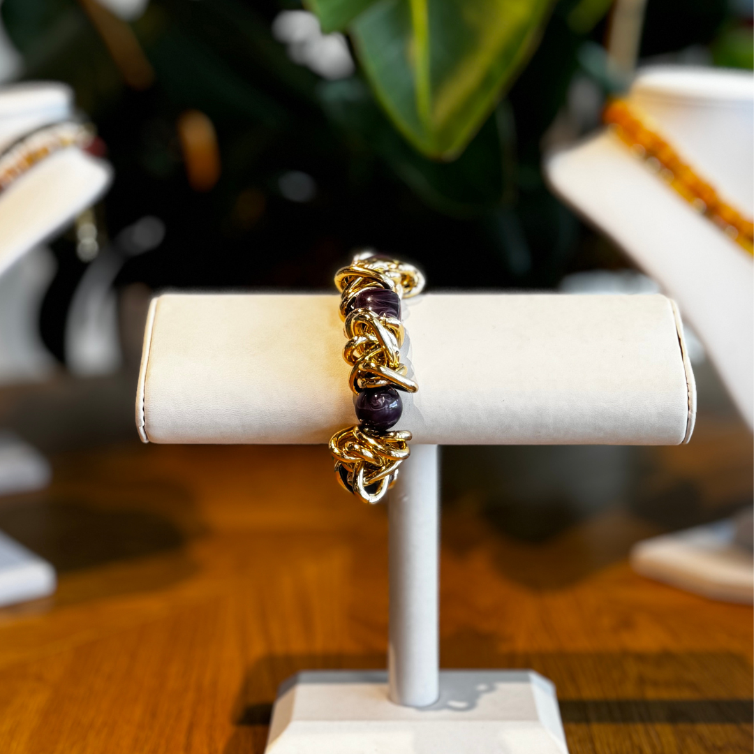 Pulsera de cadena dorada