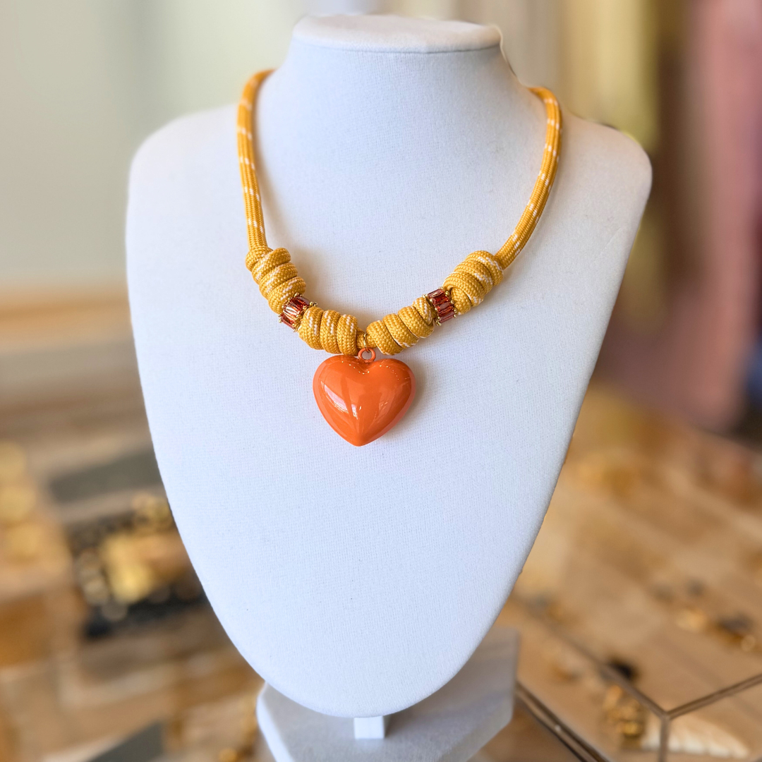 Heart Statement cord Necklace