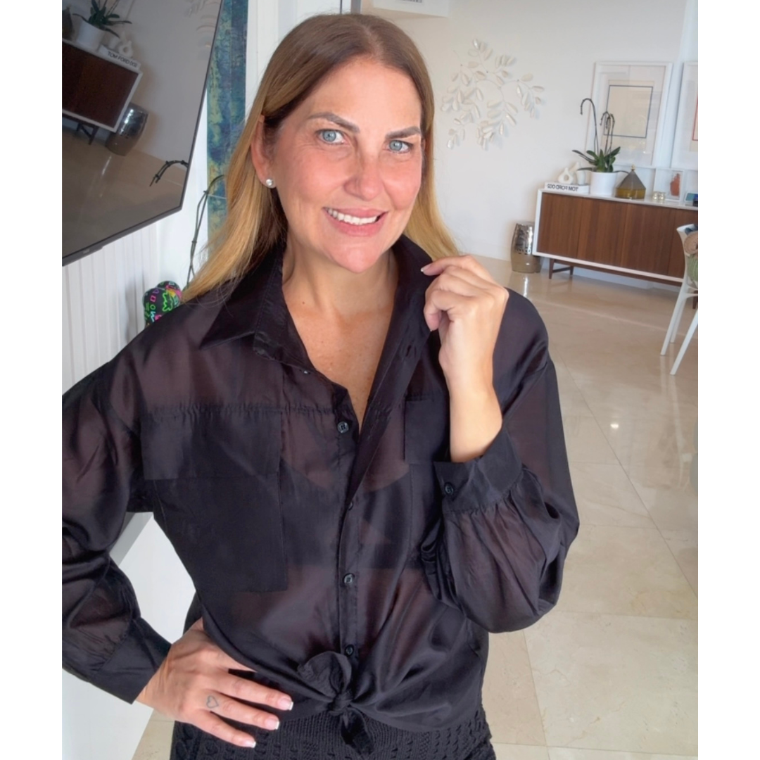 Camisa de organza transparente