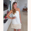 Vestido blanco de flores en organza
