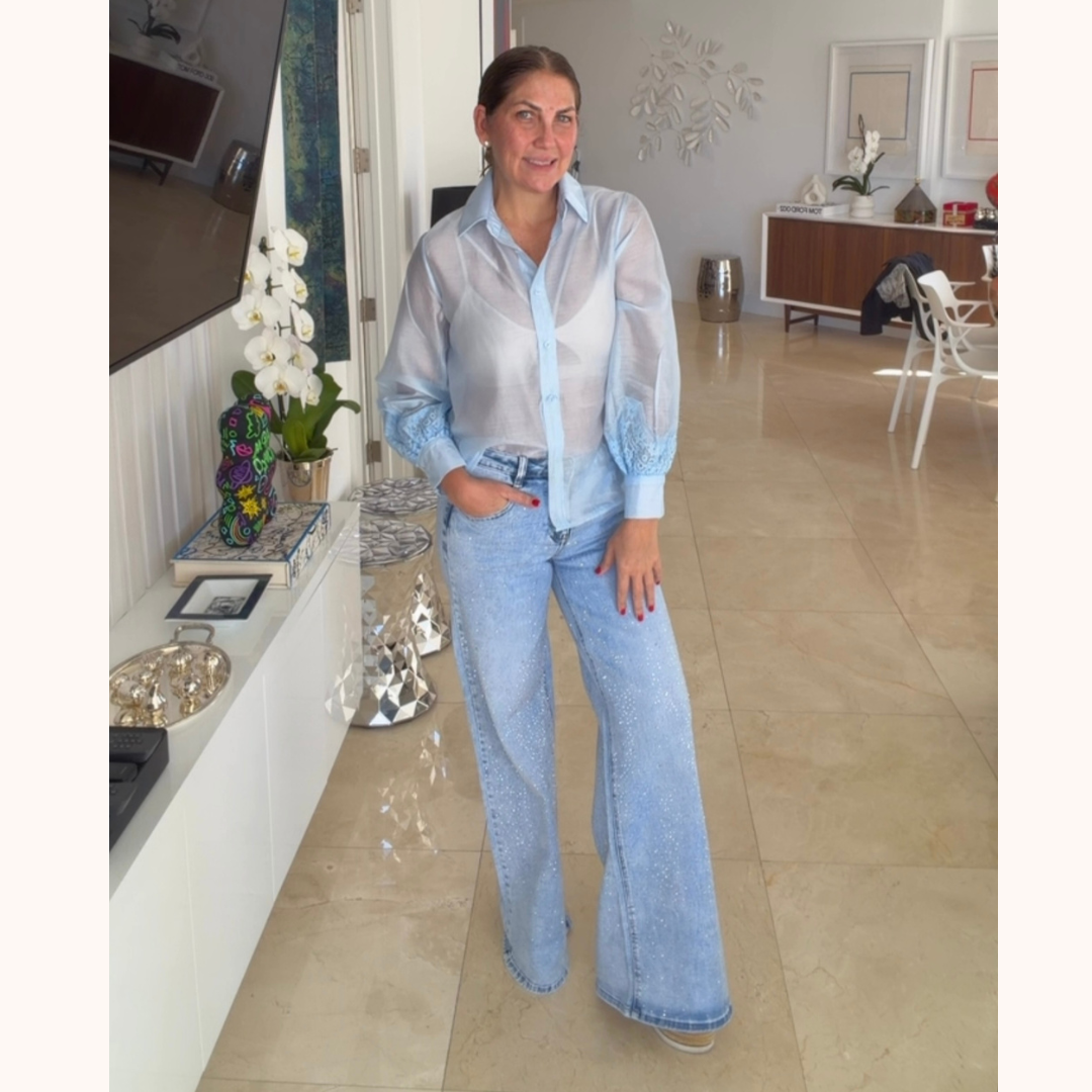 Jeans de brillo por los dos lados