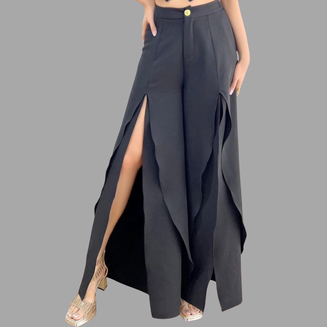 Pantalón con abertura en la pierna