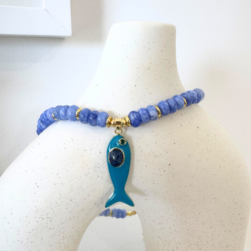 Collar de peces piedras naturales