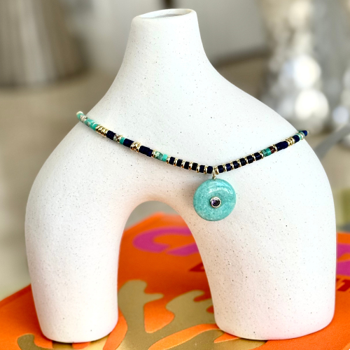Edición Limitada - Collar piedra natural redonda