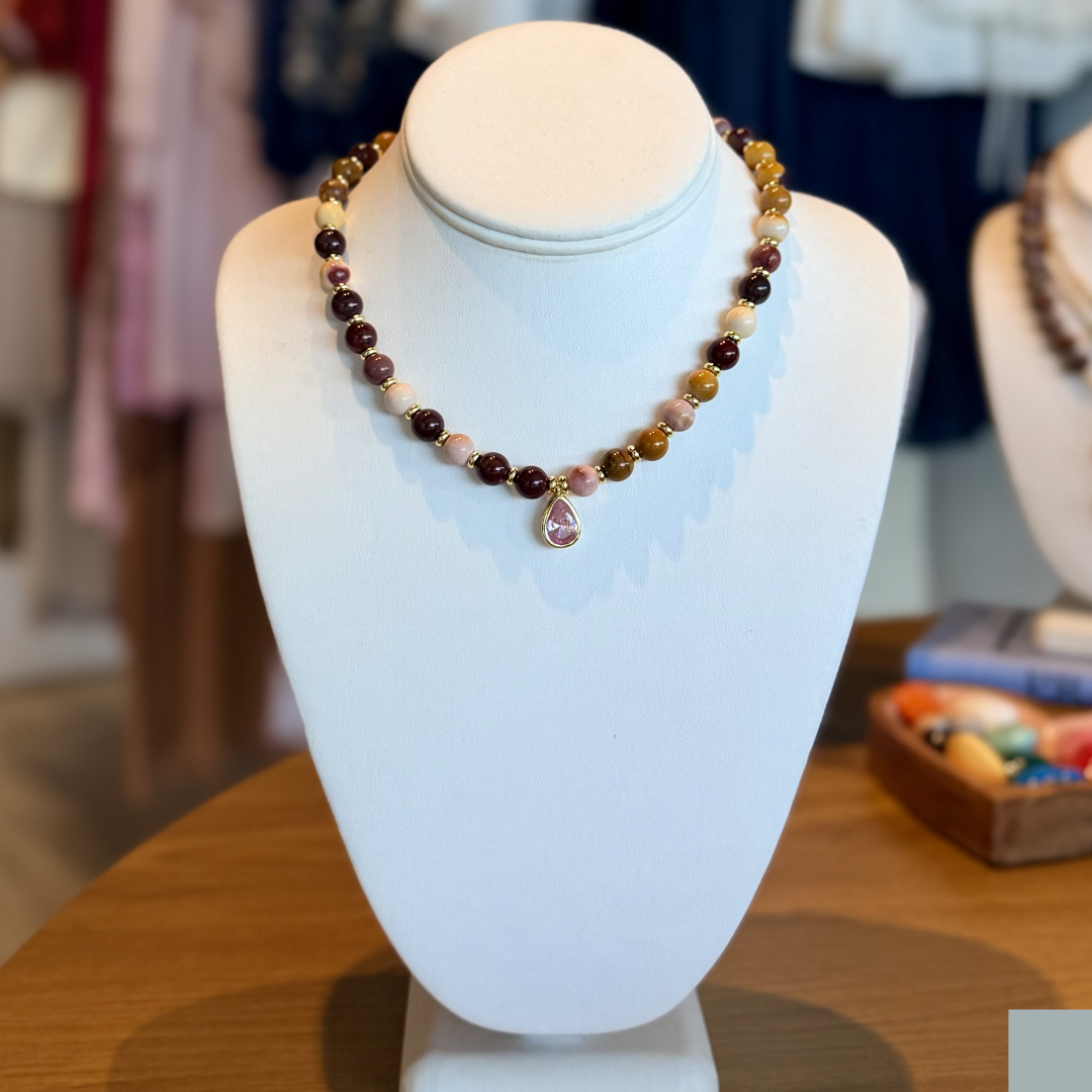 The Prism Beaded Gemstone & Colorful Drop Necklace