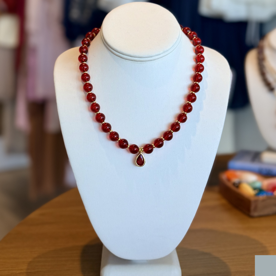 The Prism Beaded Gemstone & Colorful Drop Necklace