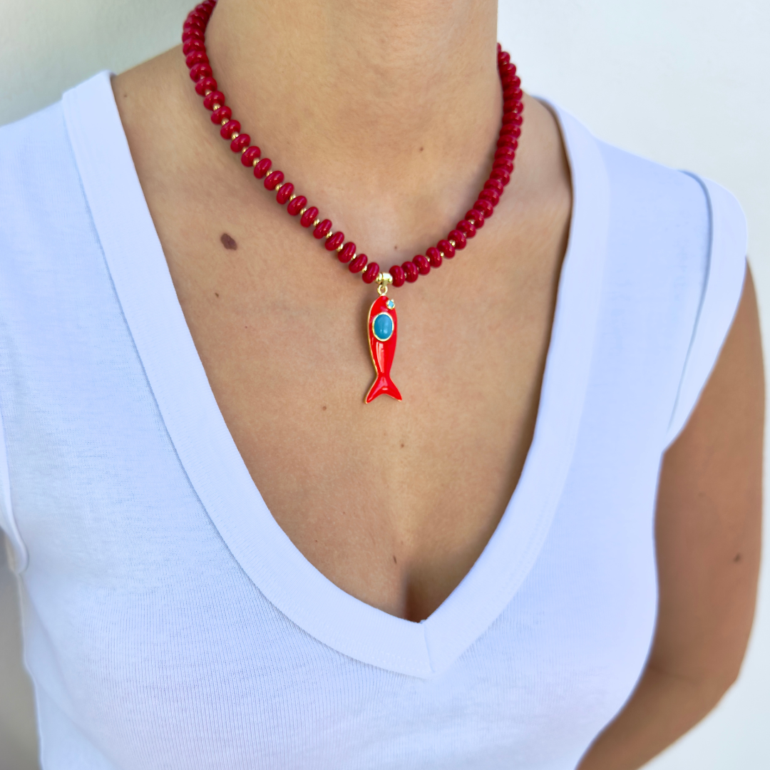 Collar Pez y piedra