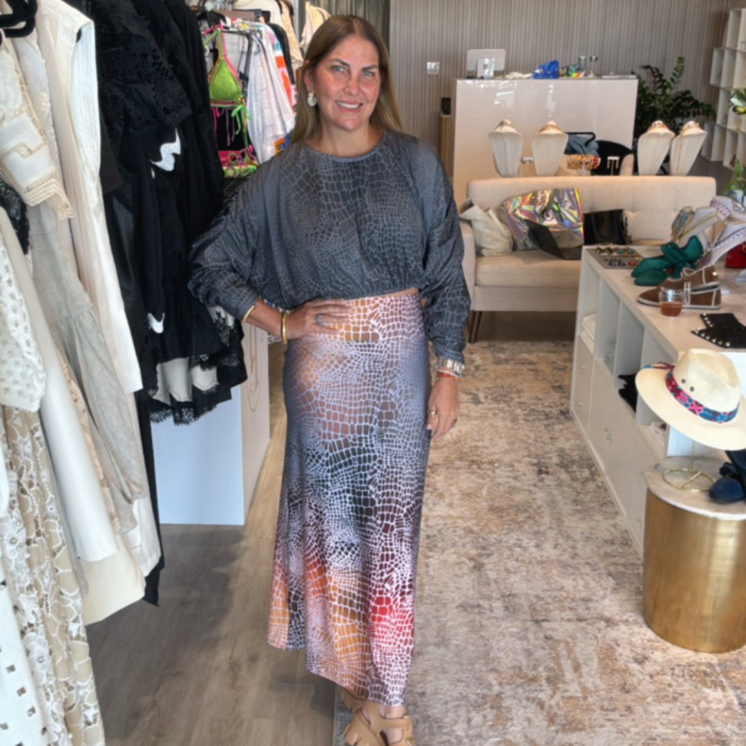 Set falda larga con camisa