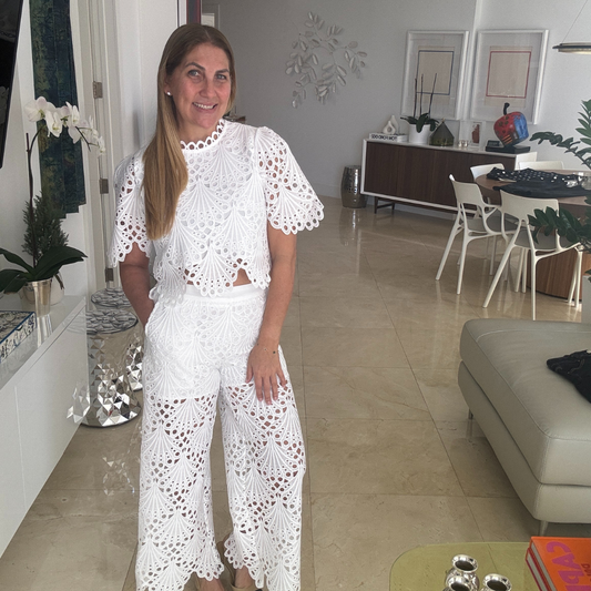 Set blanco de encaje