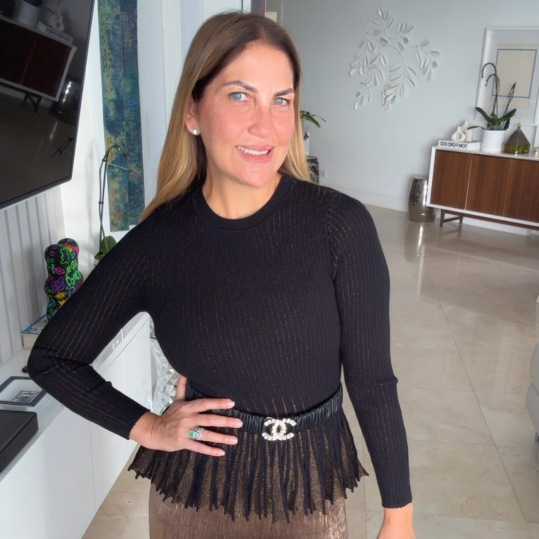 Sueters Manga larga negro con Destellos en dorados