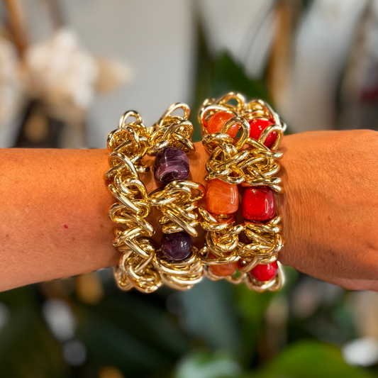 Pulsera de cadena dorada
